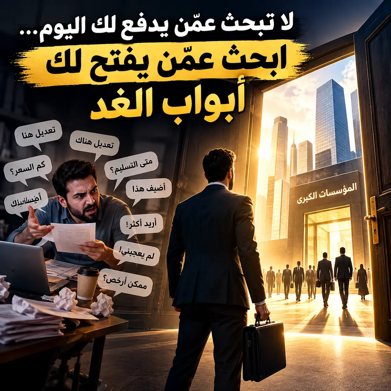 لا تبحث عمّن يدفع لك اليوم… ابحث عمّن يفتح لك أبواب الغد